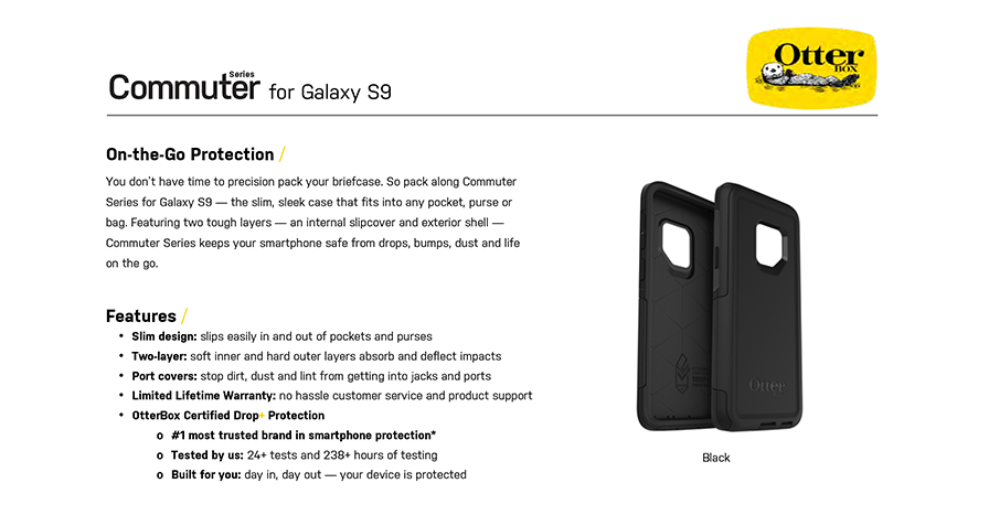 Commuter Case for Samsung Galaxy S® 9 - Black