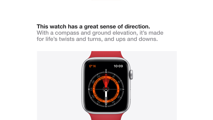 This watch has a great sense of direction. With a compass and ground elevation, it's made for life's twists and turns, and ups and downs.
