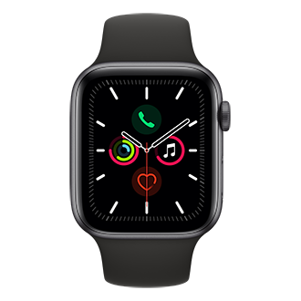 Ekspression forum overbelastning Apple Watch Series 5 Cellular, 44mm Space Gray Aluminum Case with Black  Sport Band