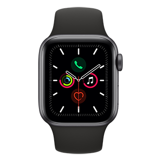 Apple Watch Series 5 Cellular 40mm Space Gray Aluminum Case With Black Sport Band