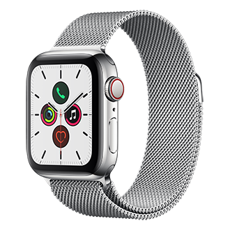Apple Watch Series 5 Cellular, 40mm Stainless Steel Case with Stainless  Steel Milanese Band