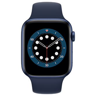 Apple Watch Series 6 GPS + Cellular, 44mm Blue Aluminum Case with Deep Navy  Sport Band