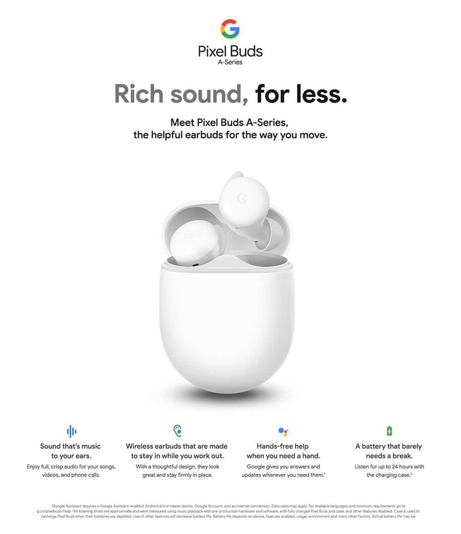 Google Pixel Buds A-Series.