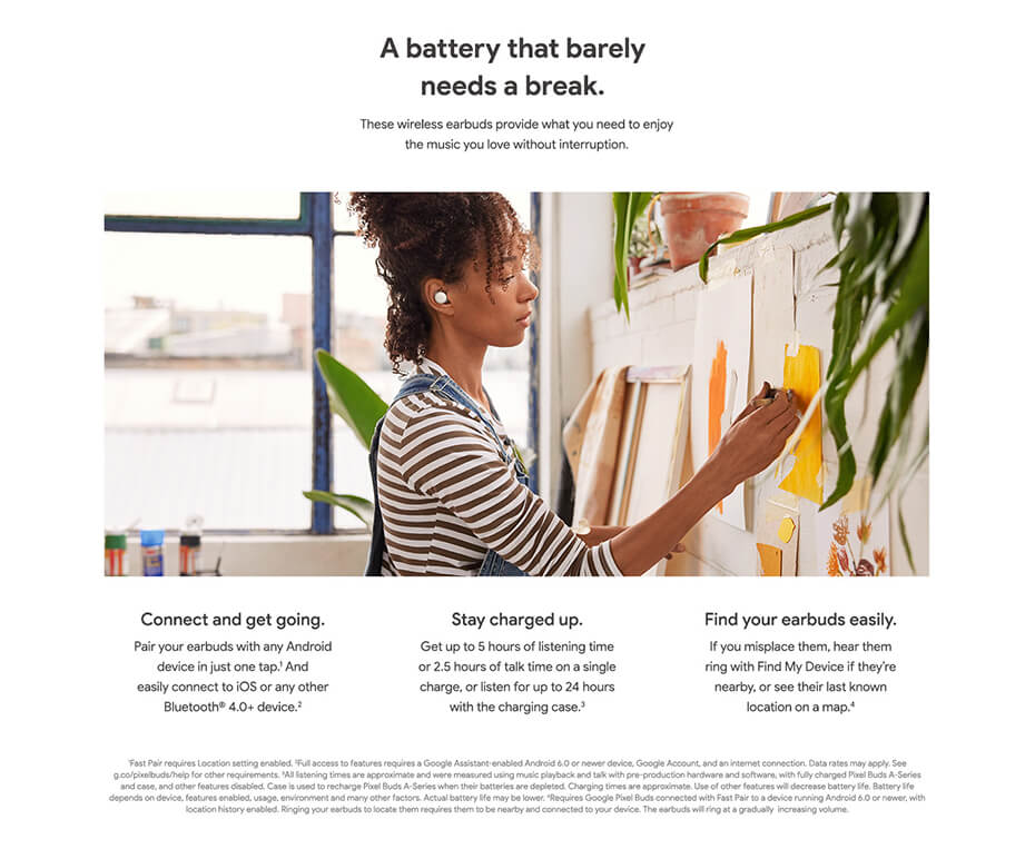 A battery that barely needs a break.