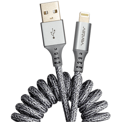 Ventev ChargeSync Helix Coiled USB-A to Apple Lightning Cable product image