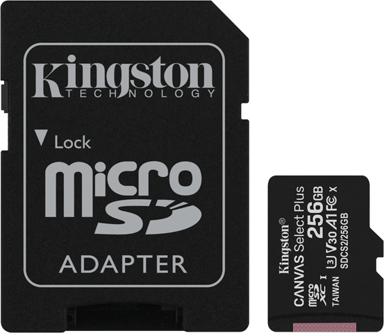 Kingston 256GB microSDXC Canvas Select Plus Memory Card Adapter