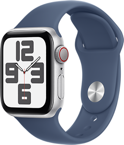 Apple® Watch SE 2nd Gen 44mm, Silver Aluminum Case/Denim