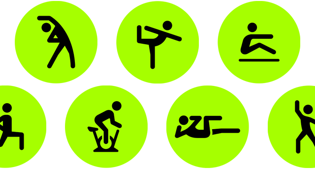 Workout app activities, including Yoga, Rower, Functional Strength Training, Indoor Cycle, and Core Training, represented by icons