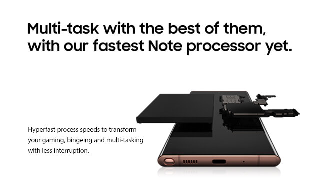 Multi-task with the best of them, with our fastest Note processor yet - mobile