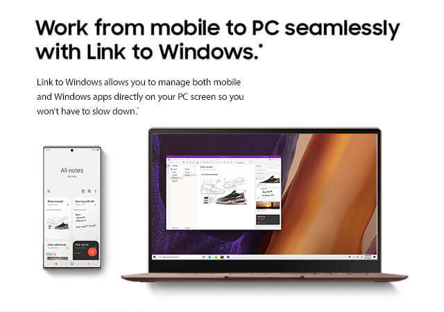 Work from mobile to PC seamlessly with Link to Windows - mobile