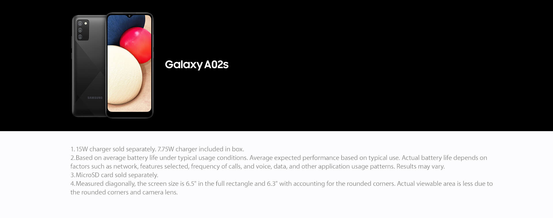 Samsung Galaxy A02 footer