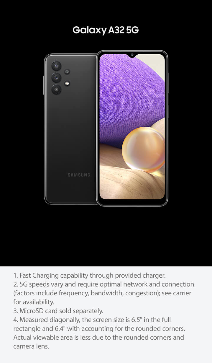Samsung Galaxy A32 images and footer - mobile