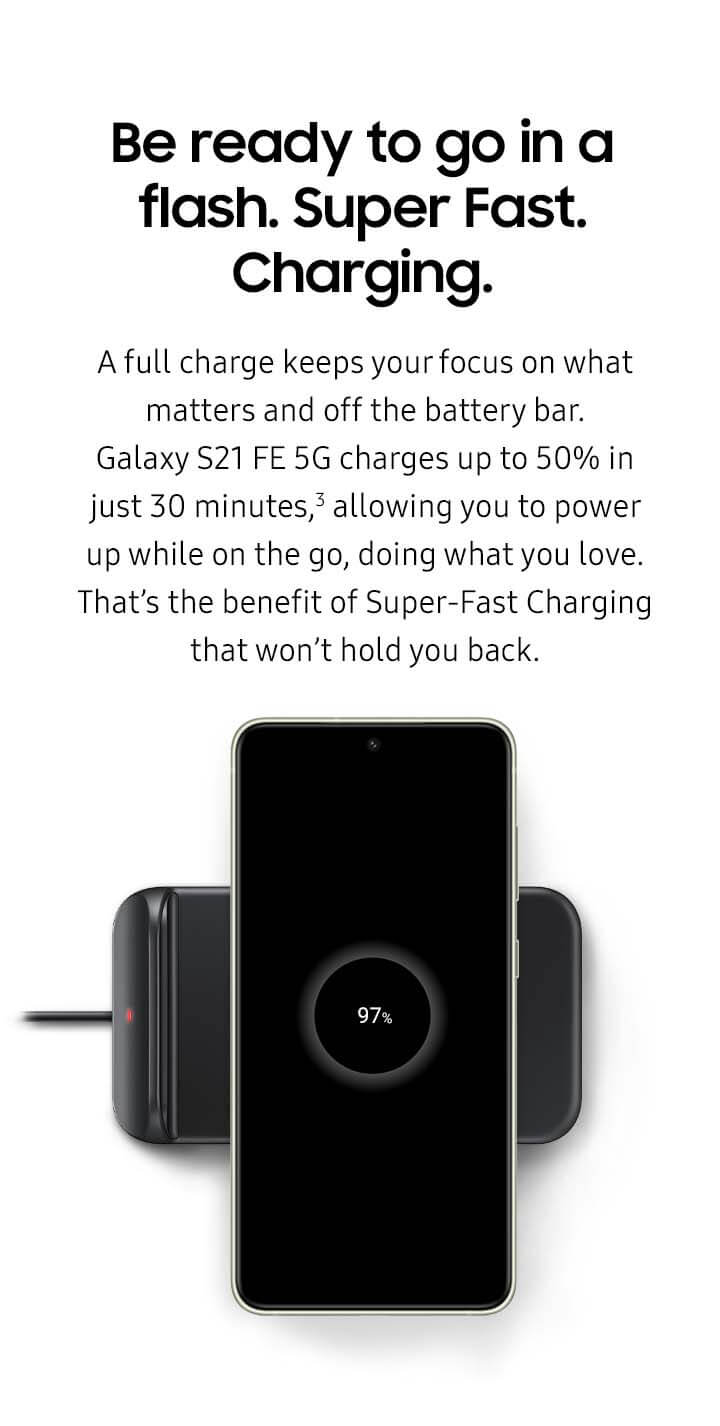 Be ready to go in a flash. Super Fast. Charging - mobile