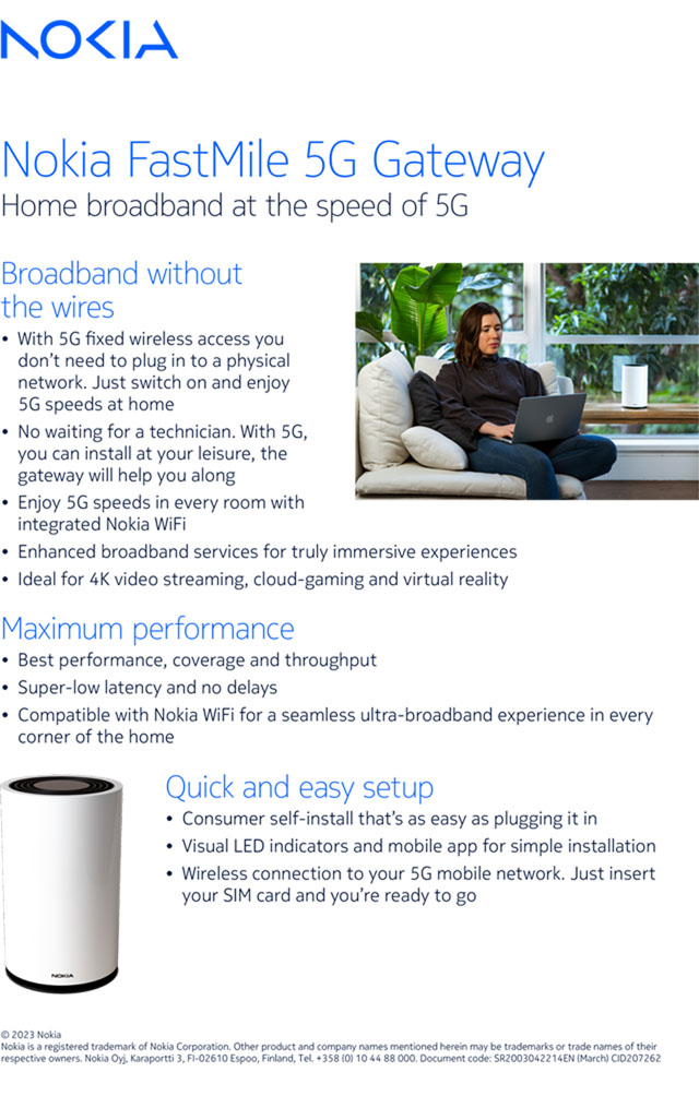 Nokia FastMile 5G Gateway 3.2