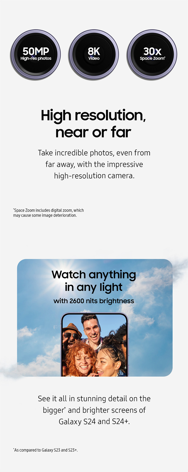 High resolution, near or far - mobile