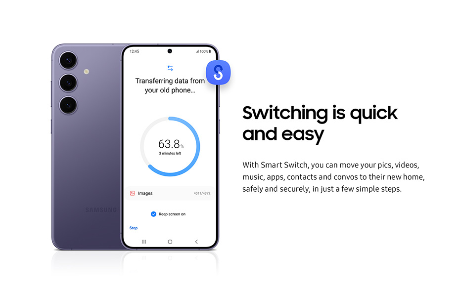 Switching is quick and easy.