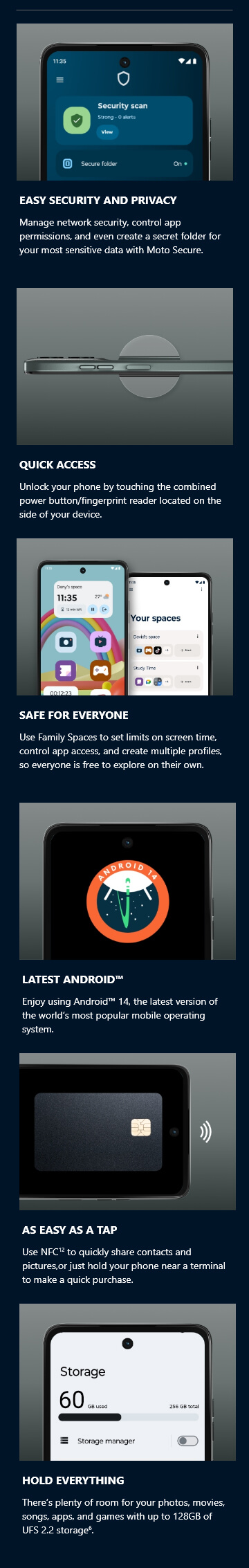 More features of the moto g 5G - mobile