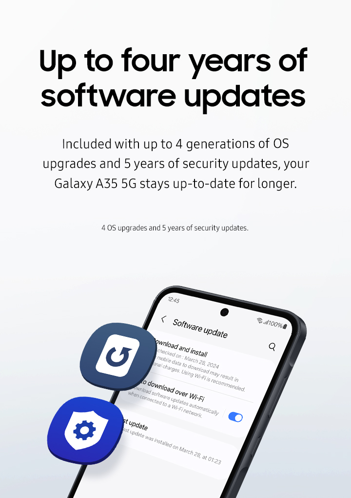 Up to four years of software updates - mobile