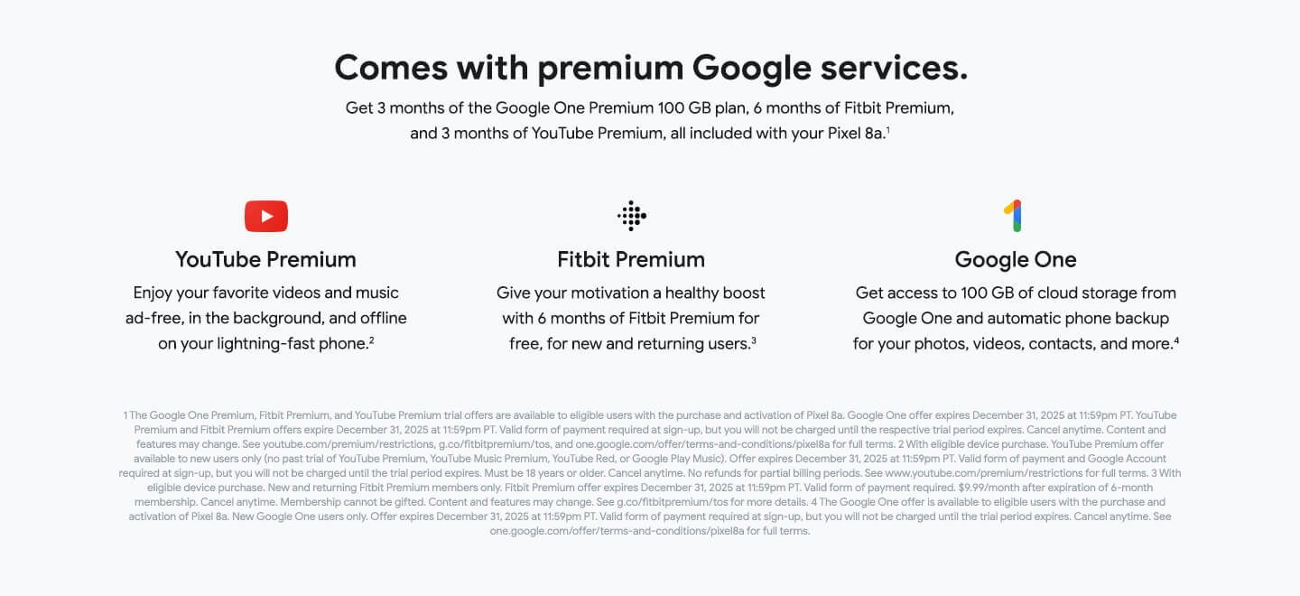 Comes with premium Google services.