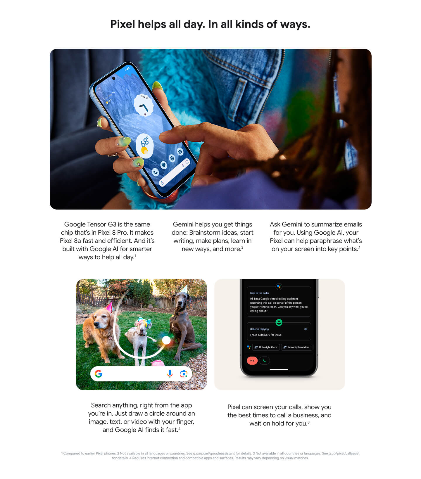 Pixel helps all day. In all kinds of ways.