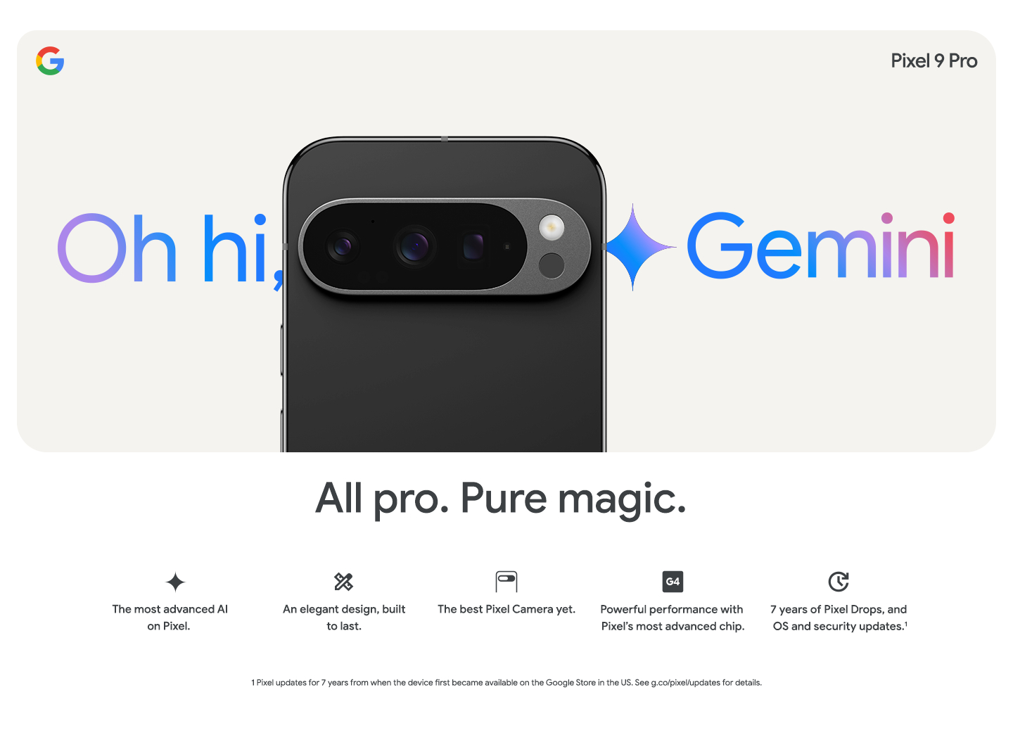 Google Pixel 9 Pro - All Pro. Pure Magic.