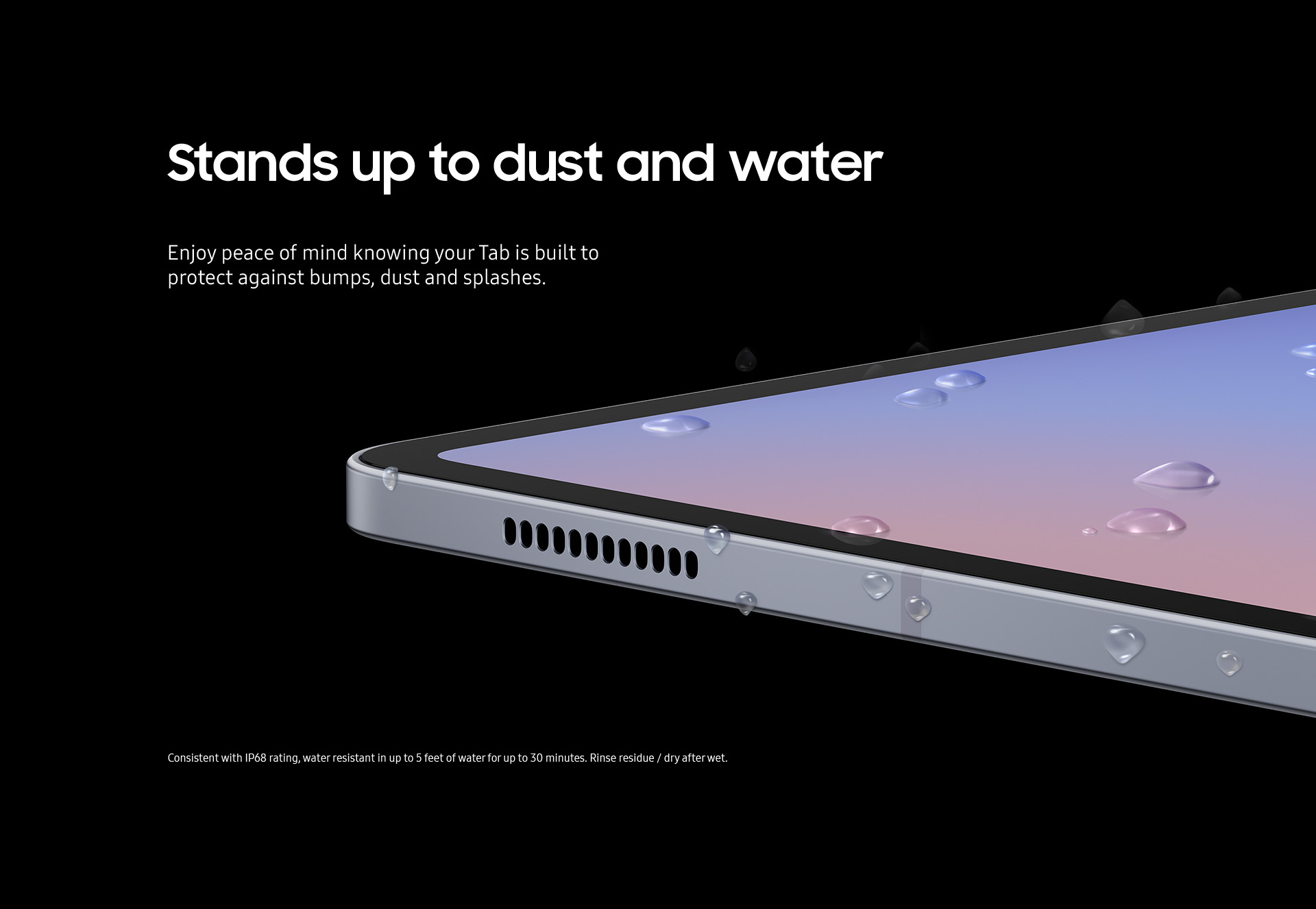 Stands up to dust and water.