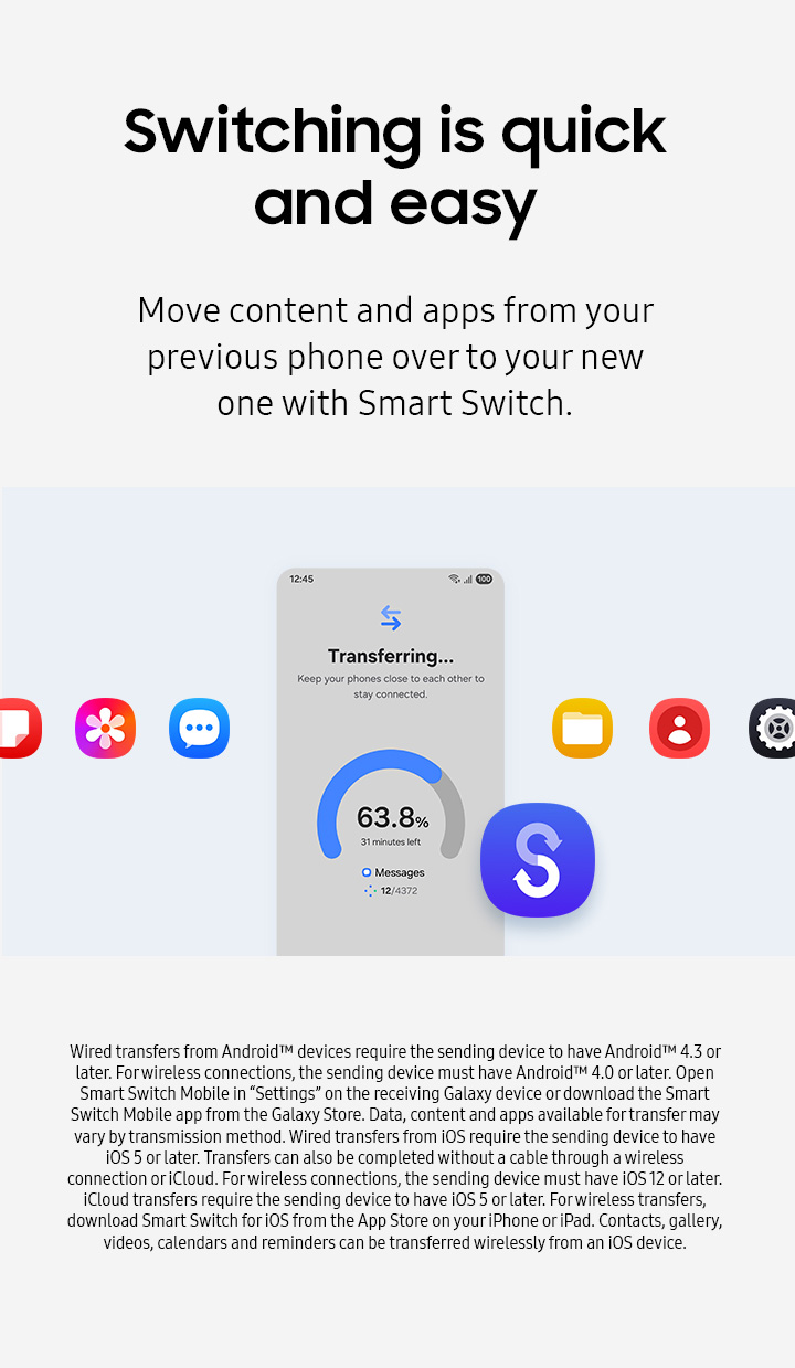Switching is quick and easy - mobile