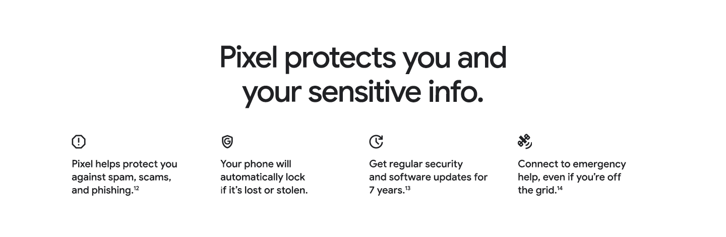 Pixel protects you and your sensitive info.