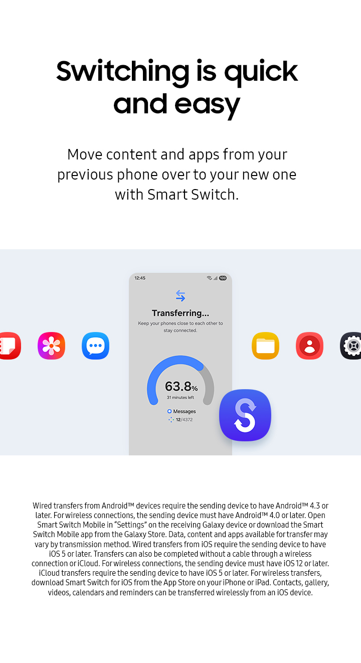 Switching is quick and easy - mobile