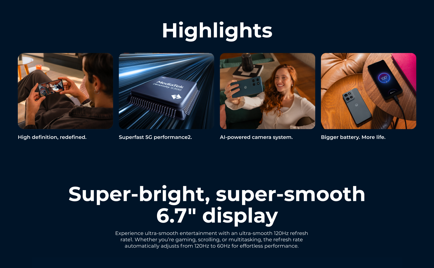 Super-bright, super-smooth 6.7' display