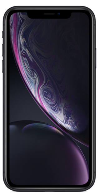 iPhoneXr front facing in black