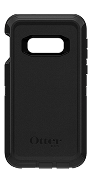 Otter Box Defender Case for Samsung Galaxy S10e front facing in black