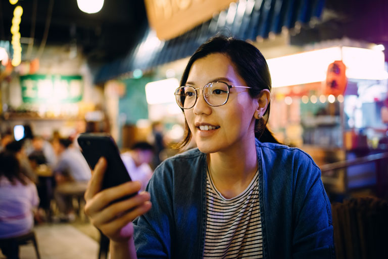 Women using their cell phone 