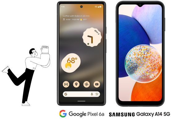 Google pixel 6a and Samsung Galaxy A14 5G