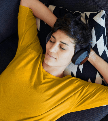 Woman listening to music