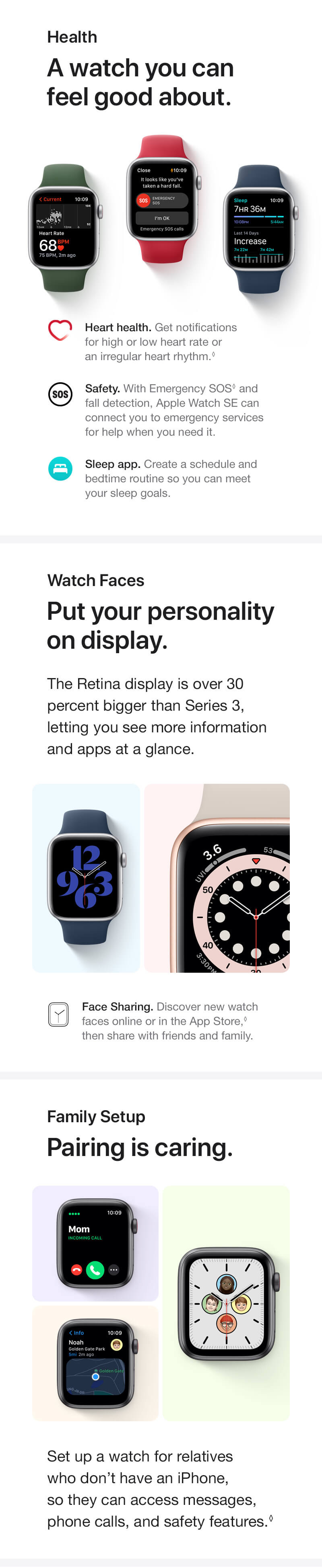 Health, Watch Faces, Family Setup - mobile