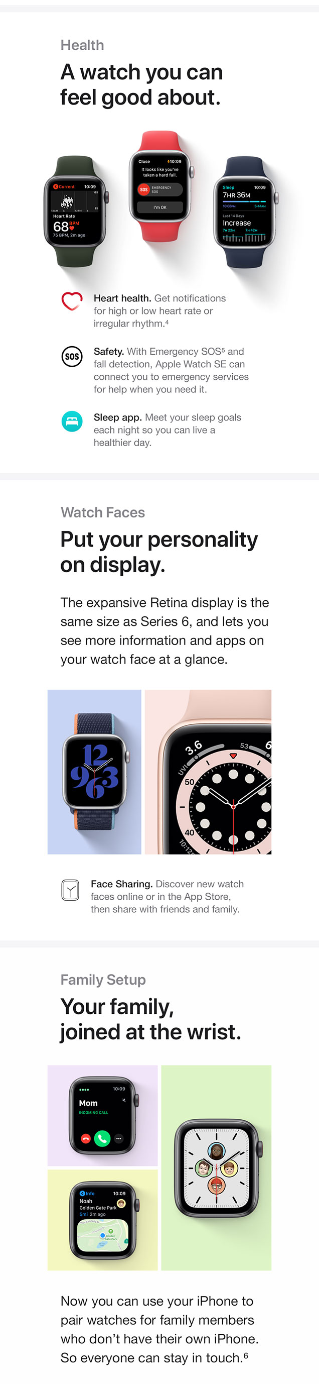 Health, Watch Faces, Family Setup - mobile